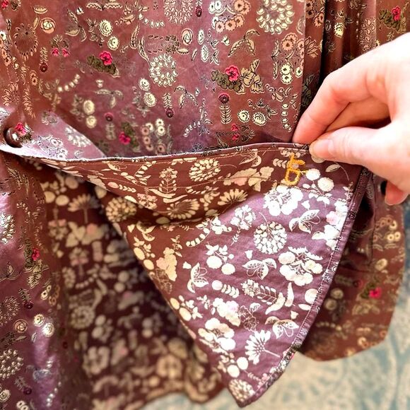 Thomas Dean Cotton Floral Men’s Button Down Shirt Sz L - Picture 5 of 6